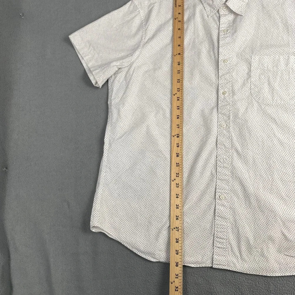 J. Crew Men's size XXL Slim Fit Stretch Short-Sleeve Shirt White,Pocket‎